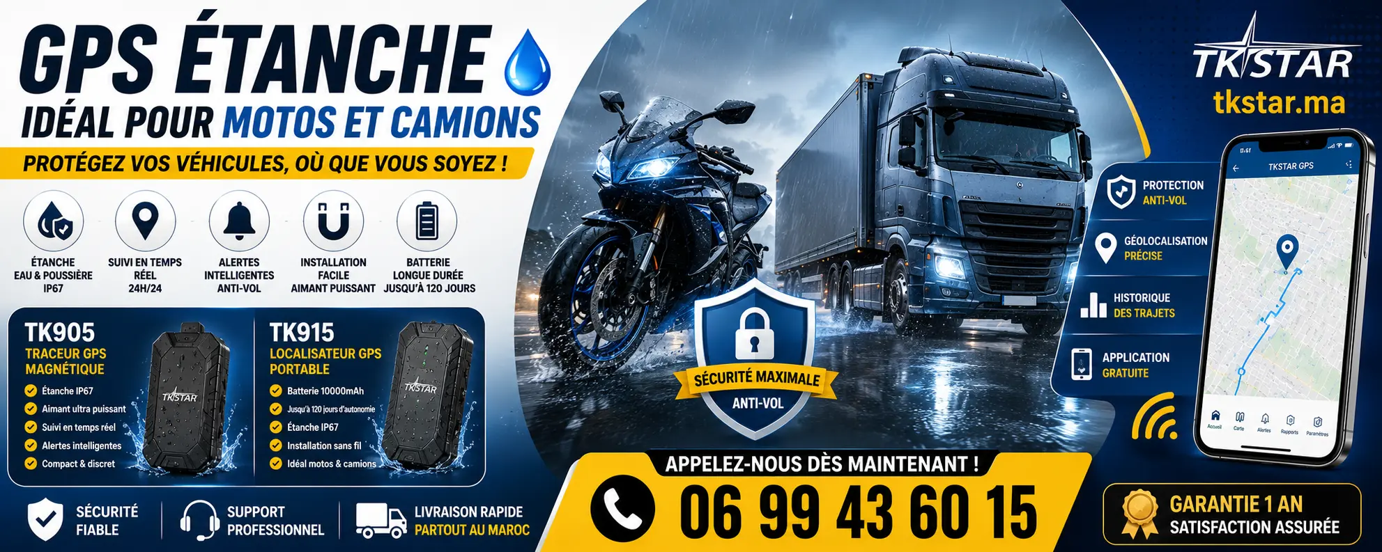 GPS étanche idéal pour motos et camions